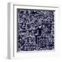 Hand-Drawn Seamless Pattern with Old Town-0mela-Framed Art Print