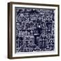 Hand-Drawn Seamless Pattern with Old Town-0mela-Framed Art Print