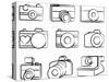 Hand Drawn Set Of Cameras-Pink Pueblo-Stretched Canvas
