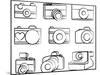Hand Drawn Set Of Cameras-Pink Pueblo-Mounted Art Print