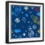 Hand Drawn Space Background-Nadezda Barkova-Framed Art Print