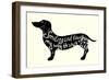 Hand Drawn Typography Poster. Cute Vector Illustration with Dachshund and Hand Lettering. Print For-Svitlana Samokhina-Framed Art Print