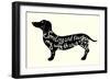 Hand Drawn Typography Poster. Cute Vector Illustration with Dachshund and Hand Lettering. Print For-Svitlana Samokhina-Framed Art Print