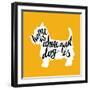 Hand Drawn Typography Poster with Silhouette and Phrase in It. 'Home is Where Your Dog Is' Hand Let-TashaNatasha-Framed Art Print