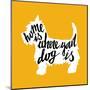 Hand Drawn Typography Poster with Silhouette and Phrase in It. 'Home is Where Your Dog Is' Hand Let-TashaNatasha-Mounted Art Print