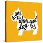 Hand Drawn Typography Poster with Silhouette and Phrase in It. 'Home is Where Your Dog Is' Hand Let-TashaNatasha-Stretched Canvas