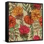 Hand Drawn Vintage Floral Pattern-tairen-Framed Stretched Canvas