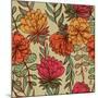 Hand Drawn Vintage Floral Pattern-tairen-Mounted Art Print