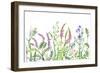 Hand Drawn Wild Flowers. Watercolor Wildflowers on White Background. Color Floral Border.-Val_Iva-Framed Premium Giclee Print