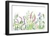 Hand Drawn Wild Flowers. Watercolor Wildflowers on White Background. Color Floral Border.-Val_Iva-Framed Premium Giclee Print