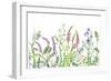 Hand Drawn Wild Flowers. Watercolor Wildflowers on White Background. Color Floral Border.-Val_Iva-Framed Premium Giclee Print