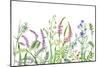 Hand Drawn Wild Flowers. Watercolor Wildflowers on White Background. Color Floral Border.-Val_Iva-Mounted Premium Giclee Print