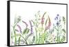 Hand Drawn Wild Flowers. Watercolor Wildflowers on White Background. Color Floral Border.-Val_Iva-Framed Stretched Canvas