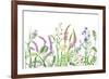 Hand Drawn Wild Flowers. Watercolor Wildflowers on White Background. Color Floral Border.-Val_Iva-Framed Art Print
