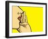 Hand Gesture of Woman Telling Secrets, Spread the Word-lavitrei-Framed Art Print