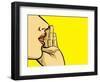 Hand Gesture of Woman Telling Secrets, Spread the Word-lavitrei-Framed Art Print