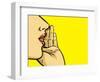 Hand Gesture of Woman Telling Secrets, Spread the Word-lavitrei-Framed Art Print