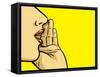 Hand Gesture of Woman Telling Secrets, Spread the Word-lavitrei-Framed Stretched Canvas