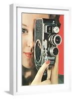 Hand-Held Home Movie Camera-null-Framed Art Print