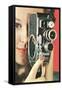 Hand-Held Home Movie Camera-null-Framed Stretched Canvas