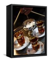 Hand Holding a Tray with Turkish Tea, Istanbul, Turkey, Europe-Levy Yadid-Framed Stretched Canvas