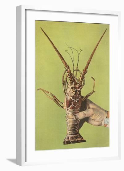 Hand Holding Lobster-null-Framed Art Print