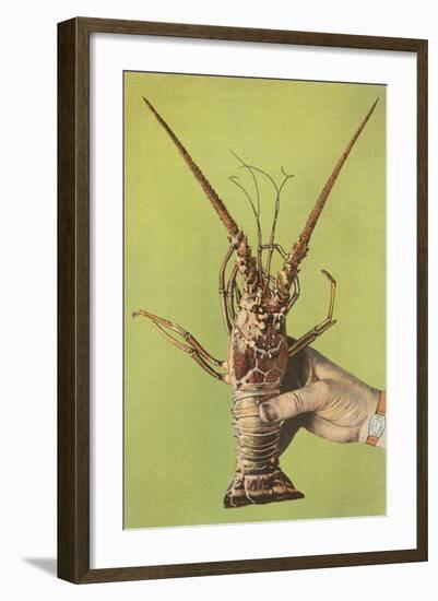 Hand Holding Lobster-null-Framed Art Print