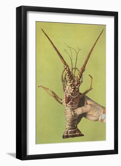 Hand Holding Lobster-null-Framed Art Print