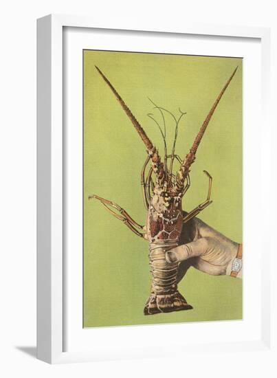 Hand Holding Lobster-null-Framed Art Print