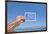 Hand Holding Photograph Depicting Seagull, Lumbarda, Korcula Island, Croatia-Guido Cozzi-Framed Photographic Print