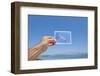 Hand Holding Photograph Depicting Seagull, Lumbarda, Korcula Island, Croatia-Guido Cozzi-Framed Photographic Print