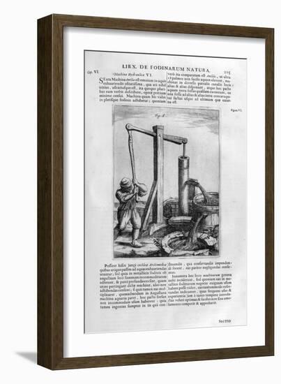 Hand Hydraulic Water Pump, 1678-Athanasius Kircher-Framed Giclee Print