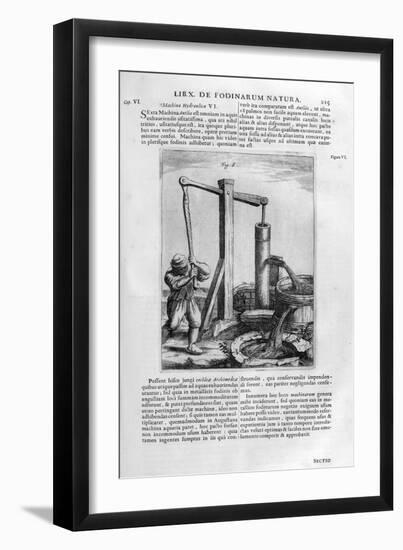 Hand Hydraulic Water Pump, 1678-Athanasius Kircher-Framed Giclee Print