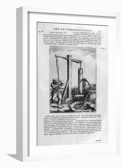 Hand Hydraulic Water Pump, 1678-Athanasius Kircher-Framed Giclee Print