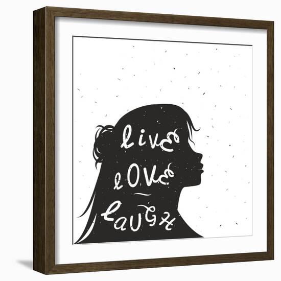 Hand Lettering Typography Poster. Grunge Background.-Teamarwen-Framed Art Print