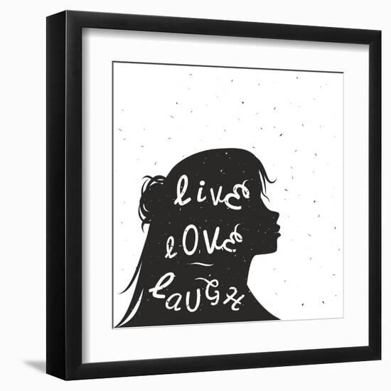 Hand Lettering Typography Poster. Grunge Background.-Teamarwen-Framed Art Print