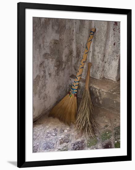Hand made brooms at Shwe Yan Pyay Monastery, Nyaung Shwe near Inle Lake, Shan State, Myanmar-null-Framed Photographic Print