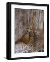 Hand made brooms at Shwe Yan Pyay Monastery, Nyaung Shwe near Inle Lake, Shan State, Myanmar-null-Framed Photographic Print