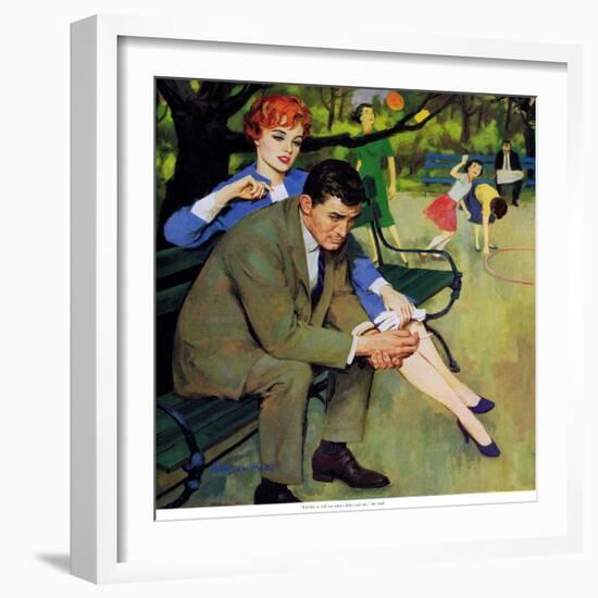 Hand-Me-Down Girl - Saturday Evening Post "Men at the Top", May 2, 1959 pg.32-Morgan Kane-Framed Giclee Print