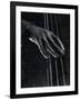 Hand of Bass Player on the Strings During Jam Session at Photographer Gjon Mili's Studio-Gjon Mili-Framed Photographic Print