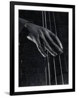 Hand of Bass Player on the Strings During Jam Session at Photographer Gjon Mili's Studio-Gjon Mili-Framed Photographic Print