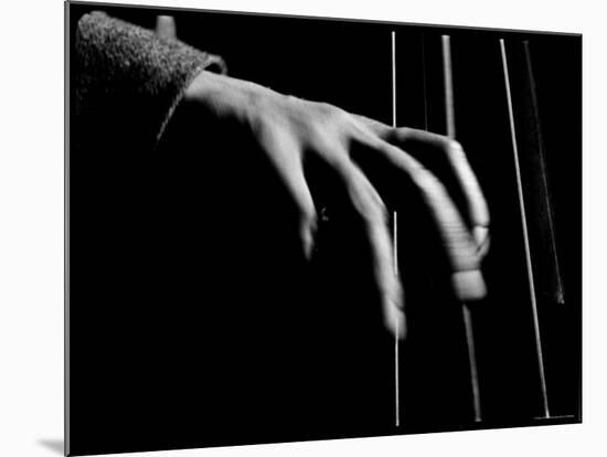 Hand of Bassist Red Callender During Filming of Jammin' the Blues-Gjon Mili-Mounted Premium Photographic Print