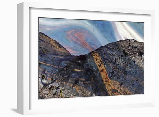 Hand Painted Abstract Landscape Background on Watercolor Paper-Artida-Framed Art Print