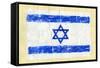 Hand Painted Acrylic Flag Of Israel-donatas1205-Framed Stretched Canvas