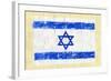 Hand Painted Acrylic Flag Of Israel-donatas1205-Framed Art Print