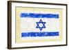 Hand Painted Acrylic Flag Of Israel-donatas1205-Framed Art Print