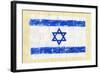 Hand Painted Acrylic Flag Of Israel-donatas1205-Framed Art Print