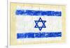 Hand Painted Acrylic Flag Of Israel-donatas1205-Framed Art Print