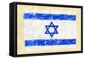 Hand Painted Acrylic Flag Of Israel-donatas1205-Framed Stretched Canvas