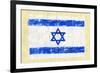 Hand Painted Acrylic Flag Of Israel-donatas1205-Framed Premium Giclee Print